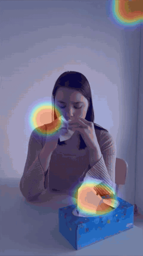 First three seconds of a vertical short video where the author opens with the line "My dog is crying because his friend is gone." The camera holds on her face throughout the clip.